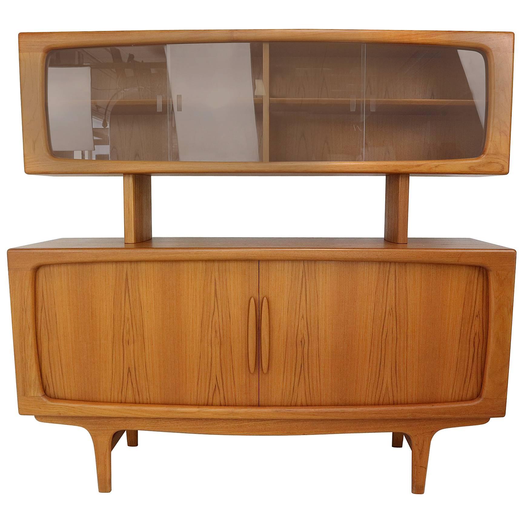 Johannes Andersen for CFC Silkeborg Teak Tambour Door Credenza