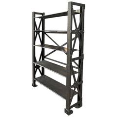 Riveted Iron Adjustable Industrial Shelf, circa 1900