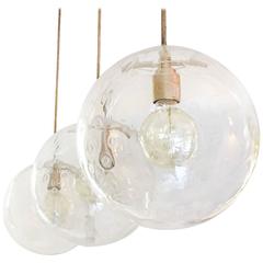 Set of Three Mid-Century Murano Hanging Lights