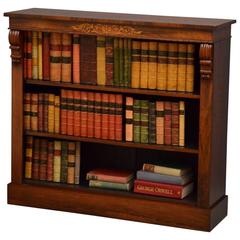 Antique Victorian Rosewood Low Bookcase