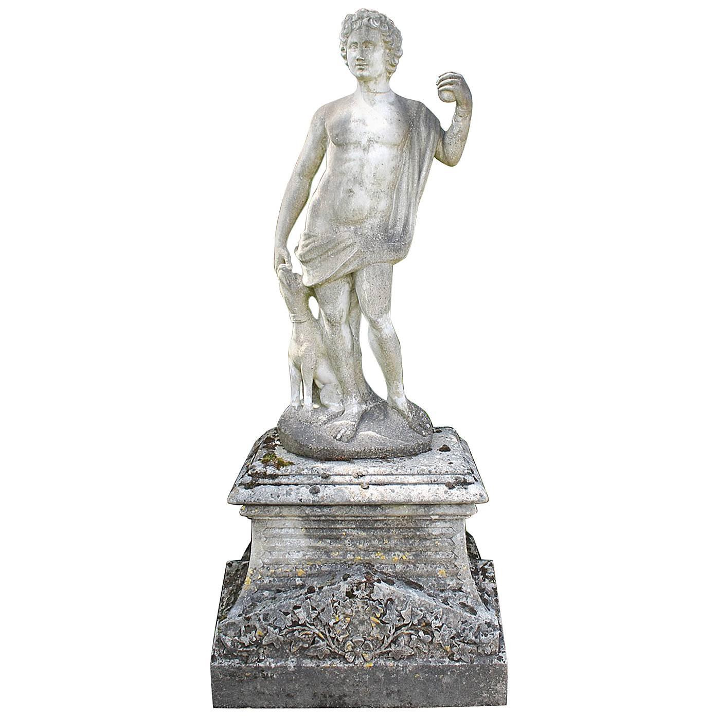Antique Marble Statue on a Socle