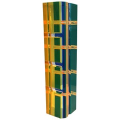 Large Neon Lucite Tower Sculpture VASA Inspired 3