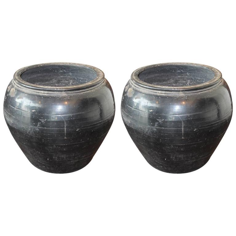 Vintage Black Clay Pots For Sale at 1stdibs