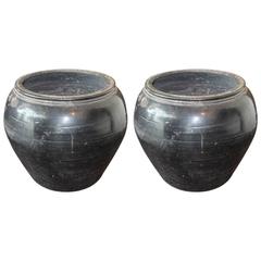 Vintage Black Clay Pots 5