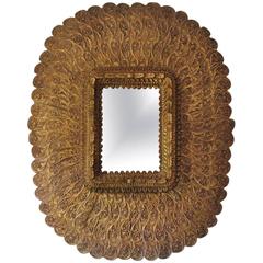 Mid-20th Century Spanish Carved and Gilded Mirror 12