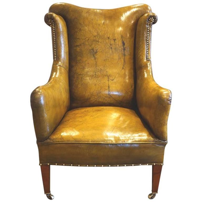 Edwardian Leather Reading Easy Chair at 1stDibs
