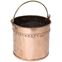 Antique English Riveted Copper Bucket