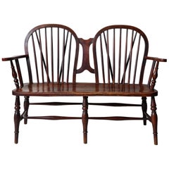 Antique Windsor Double Chair Back Settee