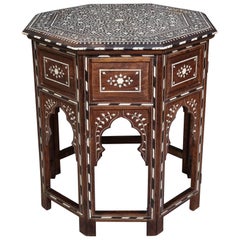 Indian Bone Inlaid Sandalwood Octagonal Table