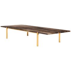 CA52 Contemporary Handcrafted Minimalist Modern Coffee Table with Stone Top