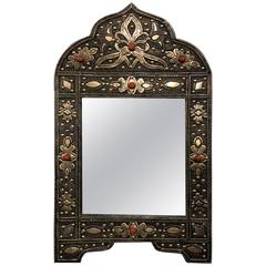 Diminutive Metal Wall or Vanity Mirror