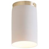 Surface, A Flush Mount Ceiling Light in White Porcelain and Brushed Brass