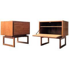 Arne Hovmand Olsen Pair of Teak Nightstands End Tables Cabinets 4