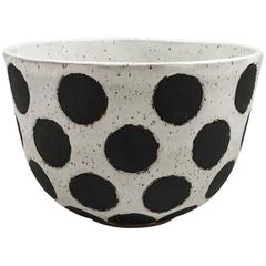 Vintage Black Polka Dot Bowl by Matthew Ward Studio