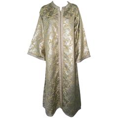 Moroccan Caftan in Gold and Silver Lame Size XL to XXL
