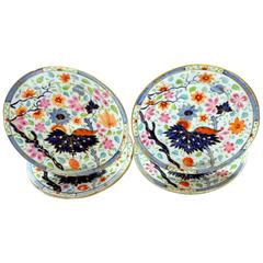 Set of Four Antique English Coalport Porcelain Luncheon or Dessert Plates