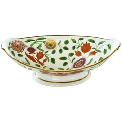 Ancienne compote à piédestal en porcelaine anglaise de Coalport, hautement décorative et à fleurs