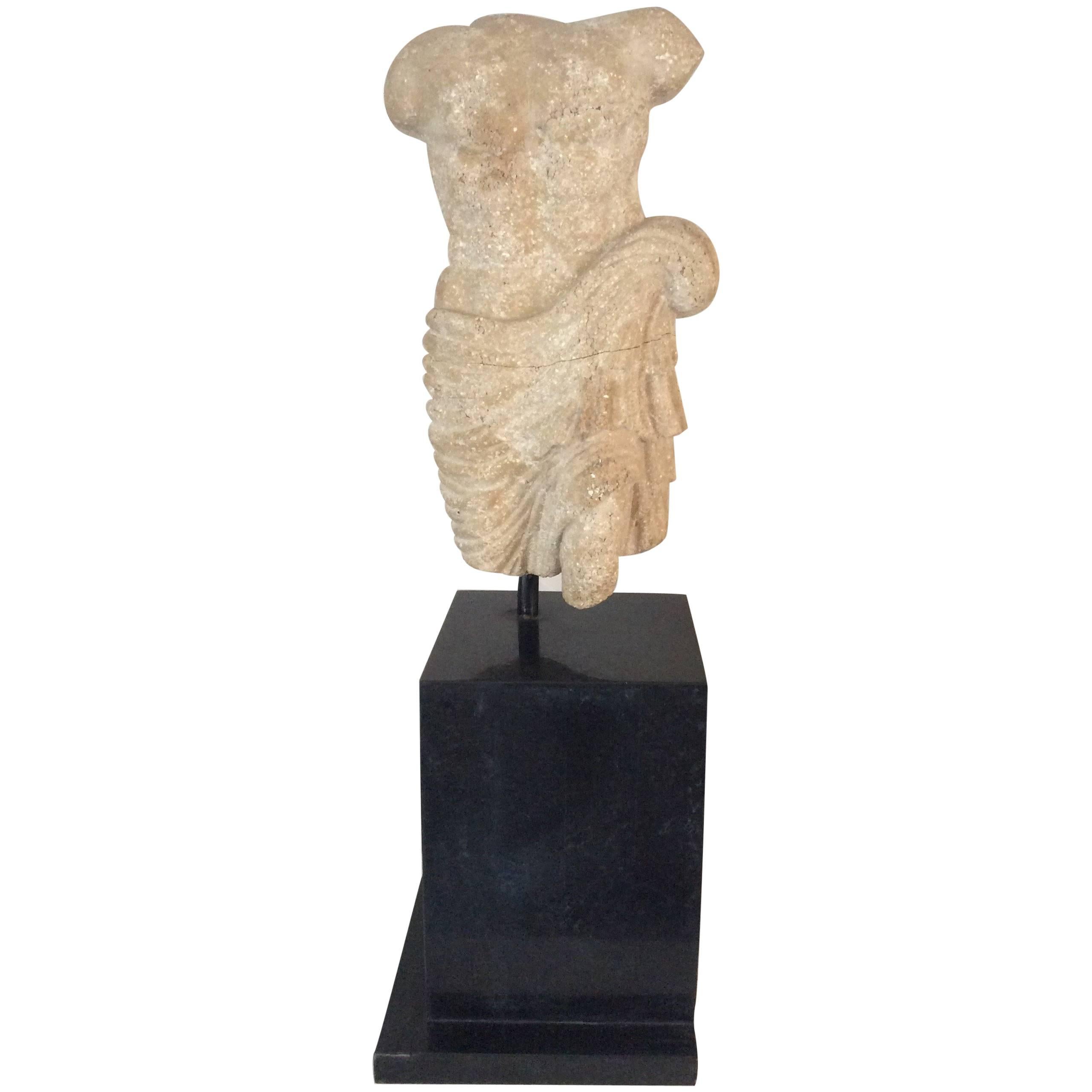 Decorative Antique Style Greco / Roman Stone Male Torso / Bust Sculpture