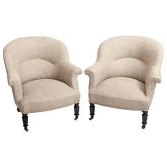 Pair of French Early 19th Century Upholstered Chairs