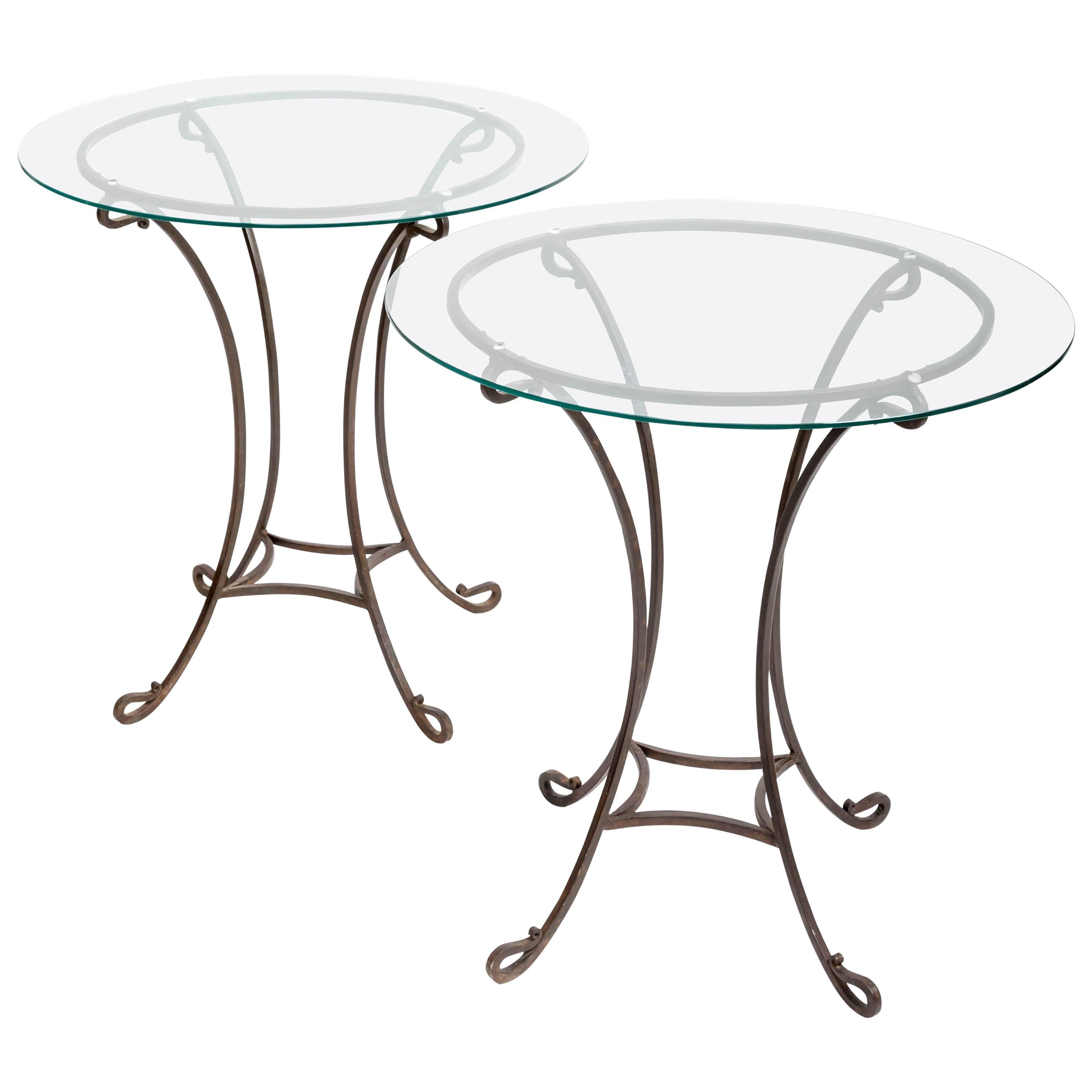 Pair of Wrought Iron Side Tables, France, circa 1940s