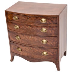 Antique Early 19th Century Mahogany Bedside Chest of Drawers, England, circa 1825
