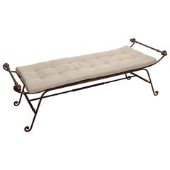 Turn-of-the-Century Brass and Wrought Iron Day Bed or Bench, France, circa 1900 4