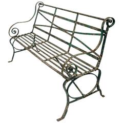 Early 19th Century Wrought Iron Garden Bench, England, circa 1820 9
