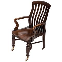 19th Century Elm Desk Chair England, circa 1850