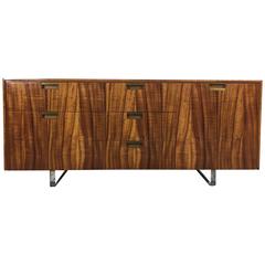 Vladimir Kagan Console in Koa Wood with Lucite Legs USA, circa 1970 Mid Century