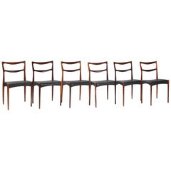 Johannes Andersen Rosewood Dining Chairs, circa 1950s