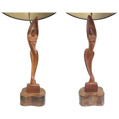 Pair of Sculpted Figural Lamps by Heifetz 12