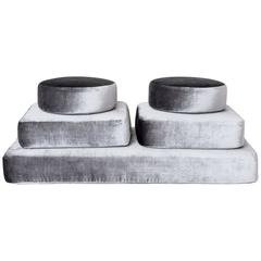 Stacks Bench by Another Human, Contemporary Upholstered Modular Bench, Velvet