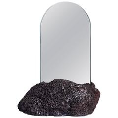Aura Mirror by Another Human, Contemporary Crystal Mirror, Basalt 9