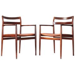 Johannes Norgaard Pair of Rosewood Armchairs, circa 1960