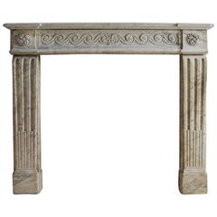 Louis XVI Fireplace in White Marble