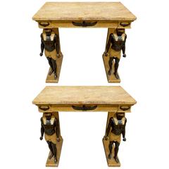 Pair of Late 19th Century French Giltwood Console Tables