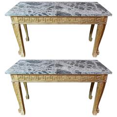 Antique Pair of Carved William Kent Style Console Tables