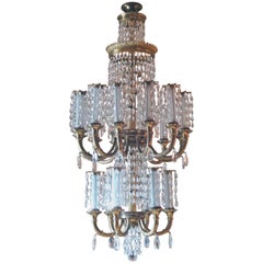 Italian Gilt Bronze and Cut-Crystal Chandelier 1
