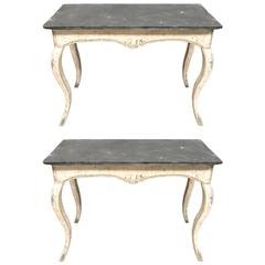 Pair of French Late 19th Century Tables with Slate Tops