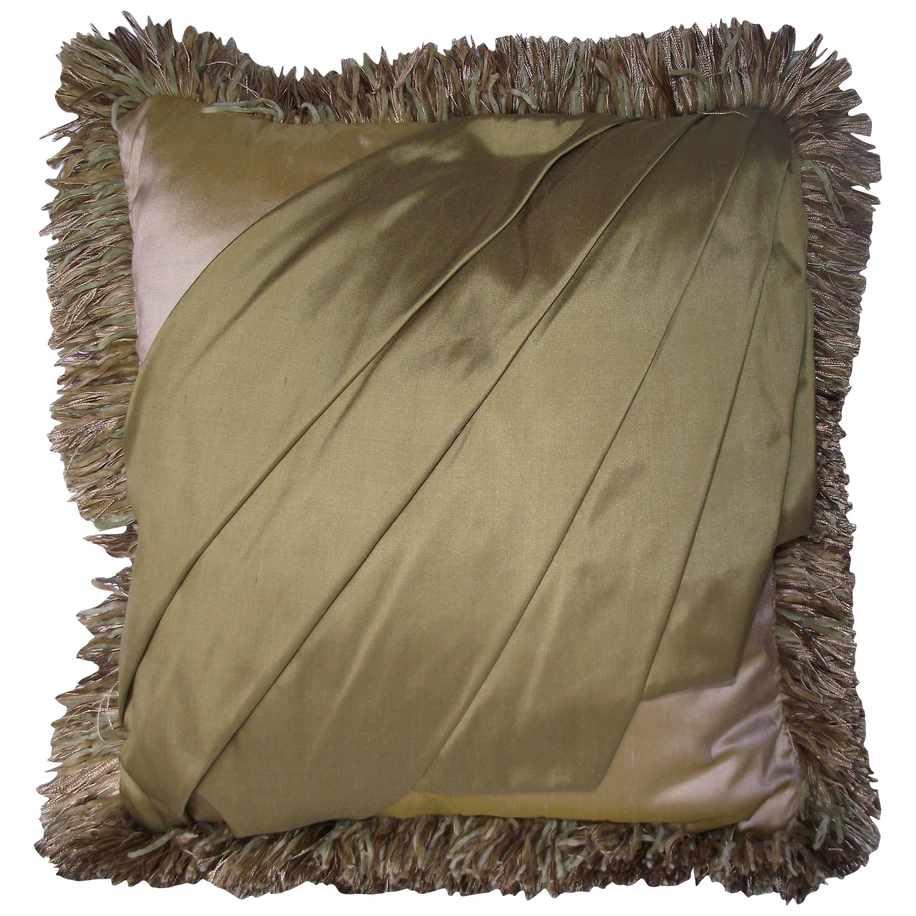 Art Deco Style Silk Throw Pillow, Original Designed Silk Throw Pillow For Sale