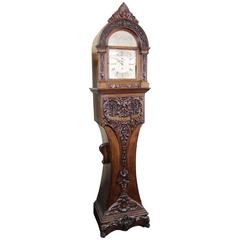 Antique 19th Century Carved Oak Longcase Clock by Thomas Turner, London