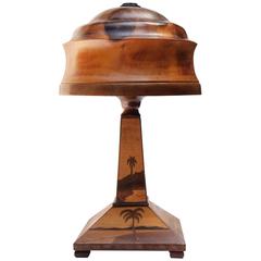 Antique French Art Deco Marquetry Lamp