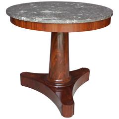 French Empire Guéridon in Mahogany and Marble Top 1