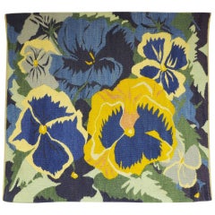 Large Floral Woven Wool Tapestry Wall Hanging