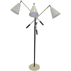 Angelo Lelli Design Triennale Three-Arm Articulating Floor Lamp, 1960s 2