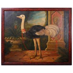 William Skilling Painting on Canvas of an Ostrich