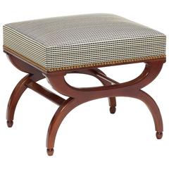 Bench or Ottoman with Curule Legs in Mahogany by Frits Henningsen