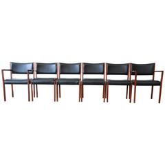 Jens Risom Walnut Dining Chairs, Set of Six