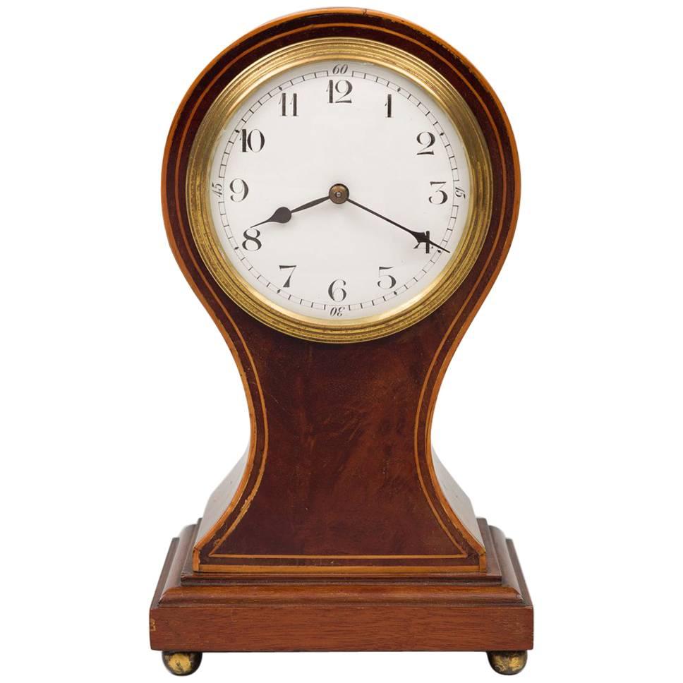 Mahogany Balloon-Shaped Eight Day Desk Clock, circa 1900