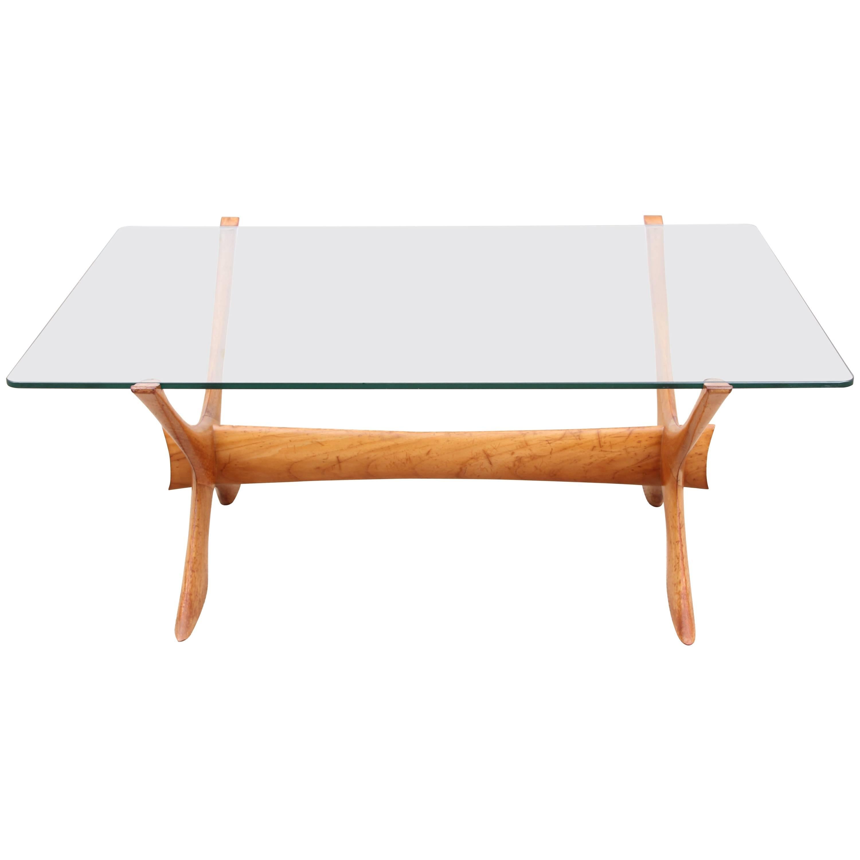 Mid-Century Modern Scandinavian Coffee Table in Glass by Illum Wikkelsø at 1stDibs ...